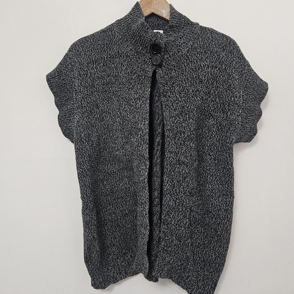 BOBBIE BROOKS Women's Dark Gray Short Sleeve Cardigan Sweater Size 1X (16-18)